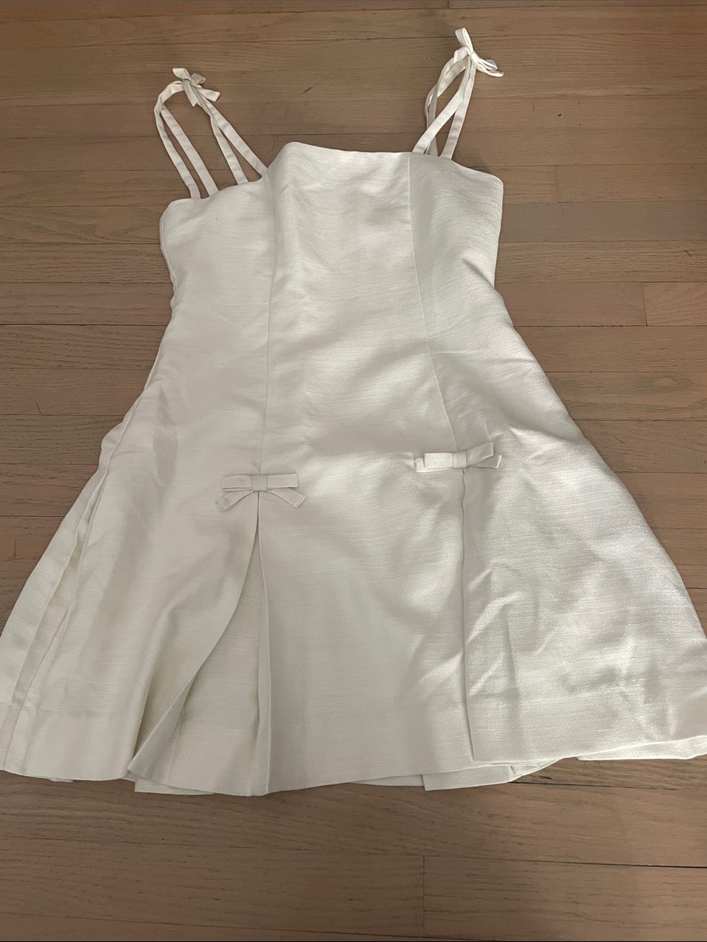 J. Crew Cream Mini Dress with Bow Straps